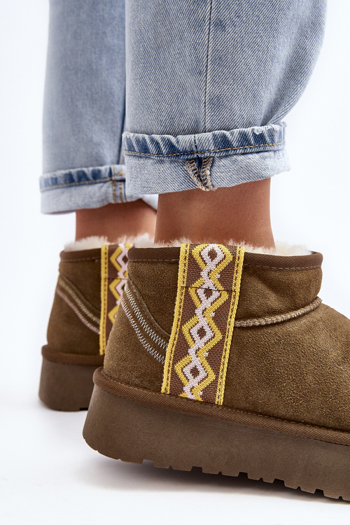 Kožené Semišové Snehule Dámske Zelené Vebissat