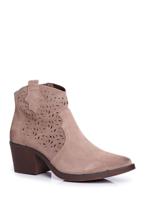 Dámske kožené topánky Beige Barski 12622-21