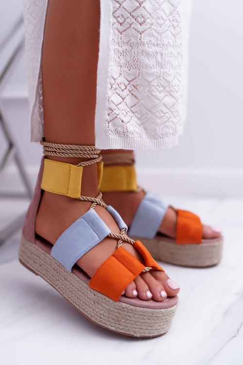 Viacfarebné sandále žien na platforme Manado Espadrile