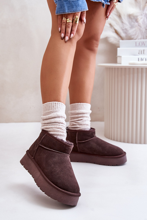 Módne Semišové Nízke Snehule Hnedé Nucca