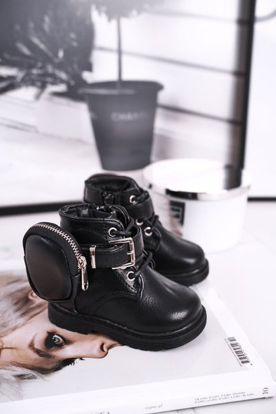 Dětské boty s malou taškou černé Twinkle