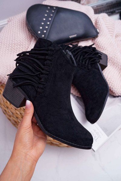 Dámske topánky Čierne topánky Agnes Cowboy