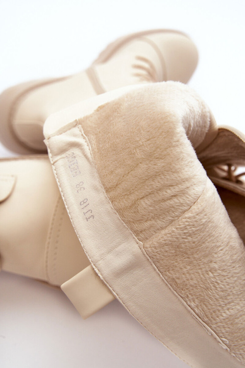 Glany Šněrovací Ocukané Kozaky Před Koleno Bežové Bergdis