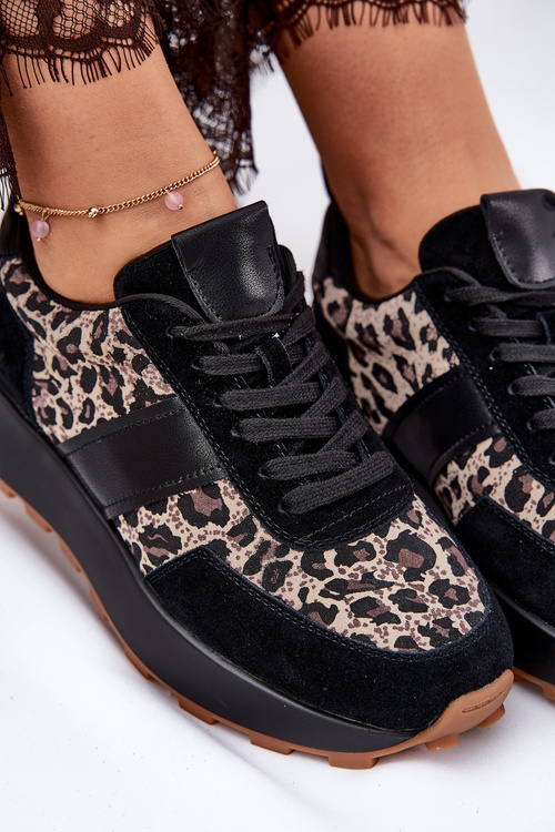 Zamšové Dámské Sneakersy Na Platformě Panther Vinceza 66793 Béžové