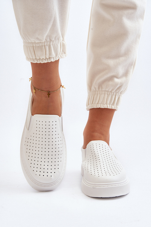 Dámské bílé tenisky bez šněrování Echossia