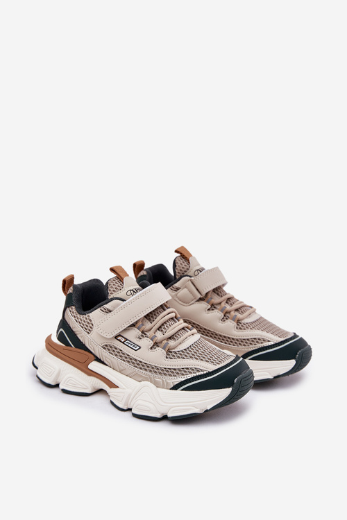 Tenisky Sportovní Boty Dětské Na Suchý Zip Béžové Ronivelle