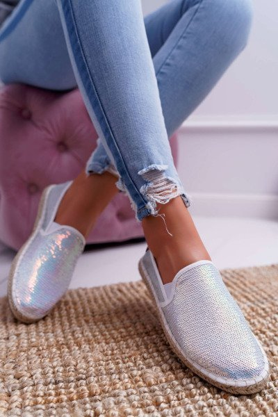 Dámské Espadrilky Big Star With s Flitry Bílé DD274A162