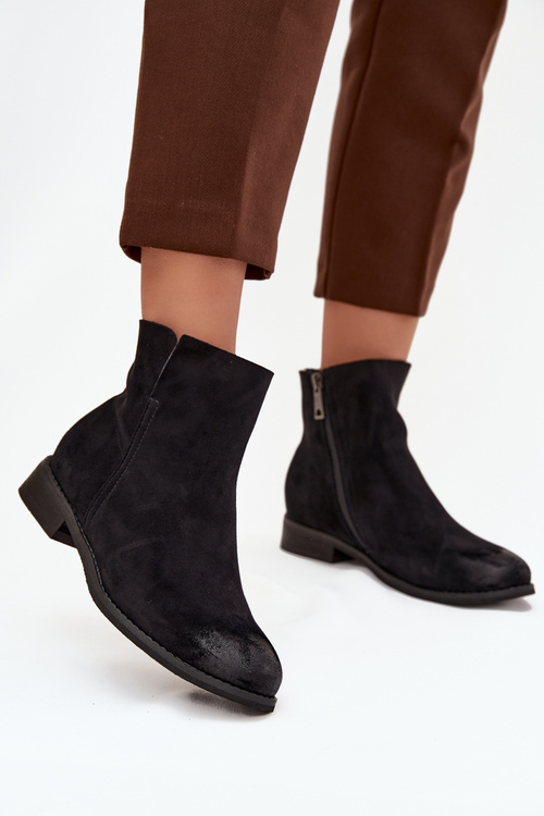 Dámské kotníkové boty na nízkém podpatku Vinceza 39961 Černé