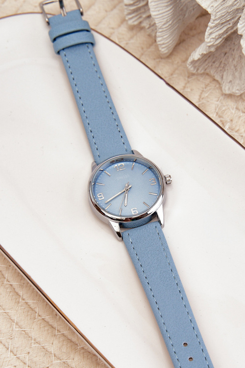 Dámské hodinky na ekologickém koženém řemínku modré Ernest E62177