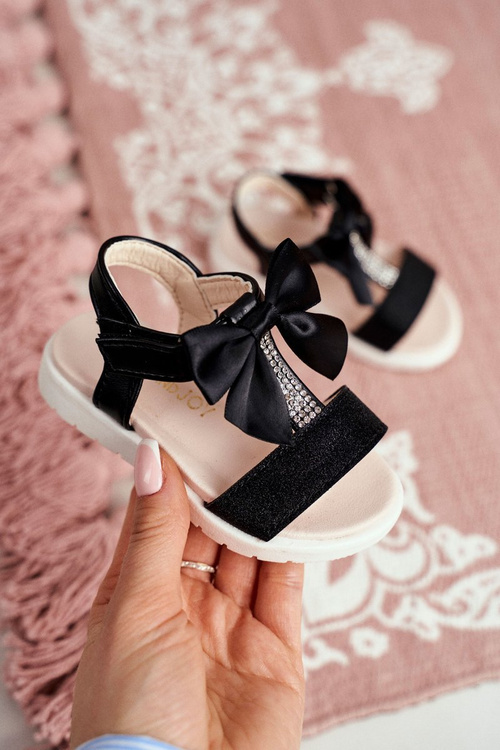 Dětské Sandály pro Dívky na Suchý Zip Černé Bella