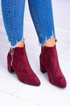burgundské semišové boty na špičkách Jonnes