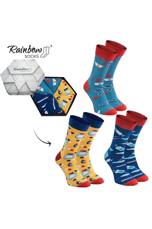 Duhové Rainbow Socks Ponožky Pro sestry a sestry 3 Párů