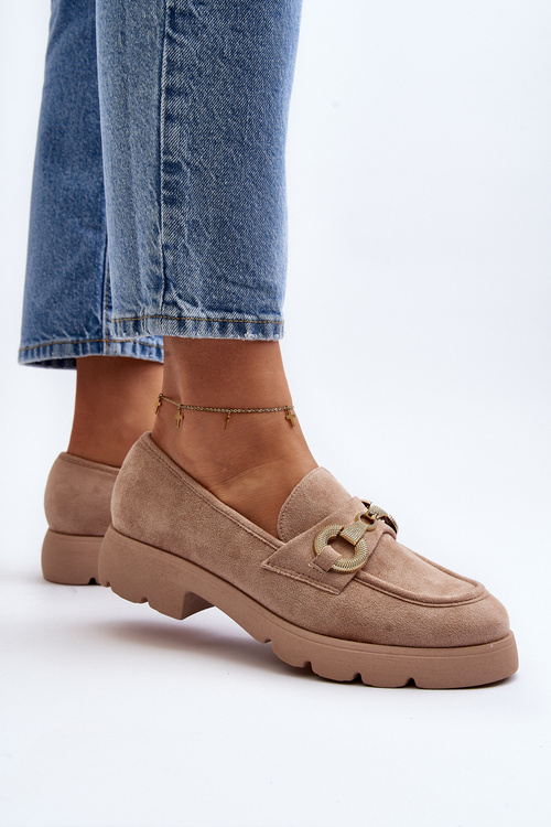 Dámske béžové mokasíny s ozdobou Railenes