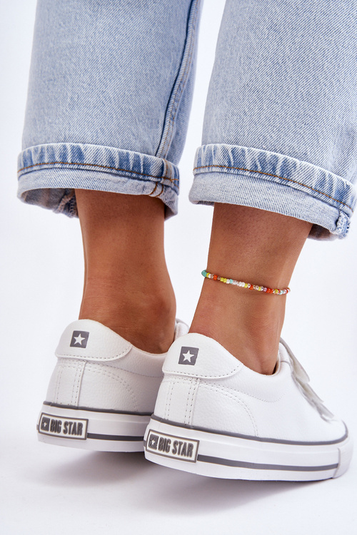 Klasické tenisky na suchý zip Big Star LL274A205 Bíle