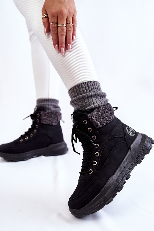 Teplé boty Trappers Lee Cooper LCJ-22-44-1362 Černe