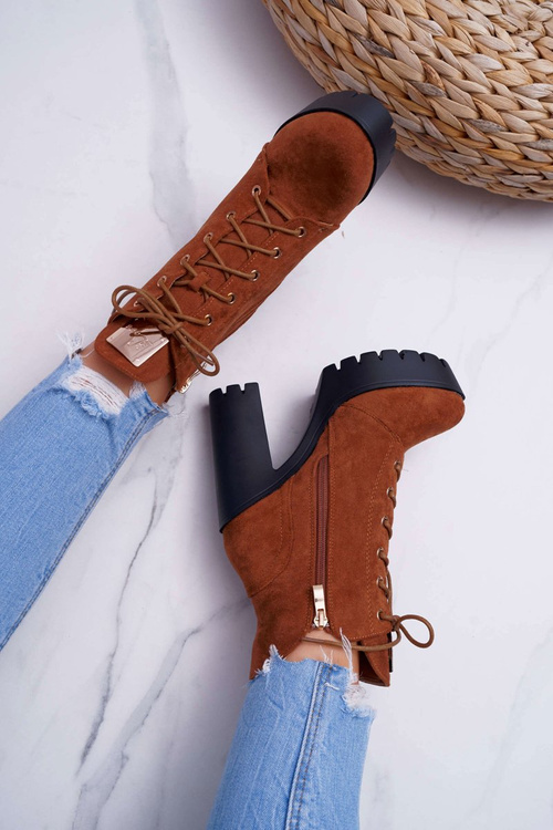 Dámské Camel vysoké kotníkové boty semišové Grunge Midow