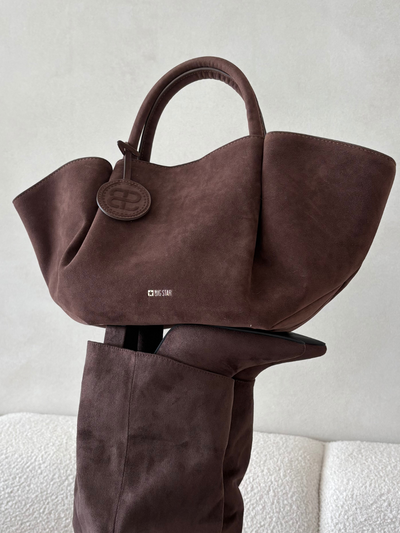 Dámska Shopper Taška Z Eko Semišu Big Star SS574002 Hnedá
