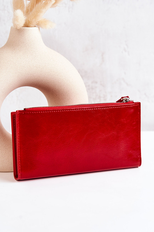 Velká kožená peněženka se magnetem Červené Nereva