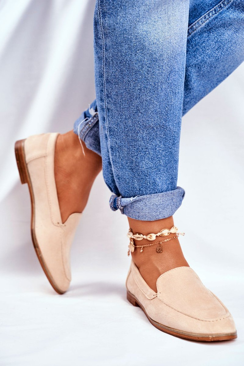 Dámské Polobotky Slip-on Semišové Béžové Twinky