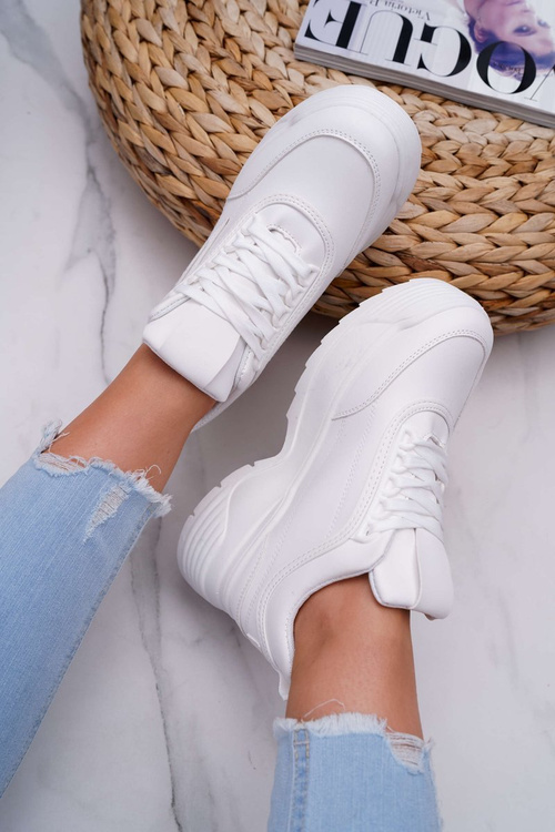 Dámske športové topánky vysoké biele jediné hlasnejšie