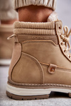 Dámské zateplené kozačky Trappers Tmavě béžová Liv