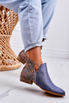 Dámska koža Maciejka Navy Blue Boots 04091-27