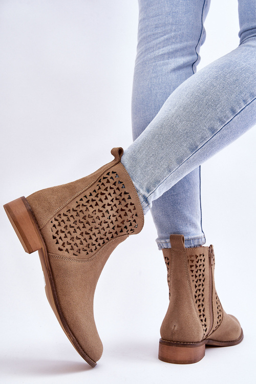 Semišové topánky Nicole 2791/023 Dark Beige