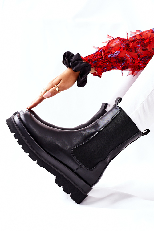 Dámske vysoké čierne topánky Jodhpur