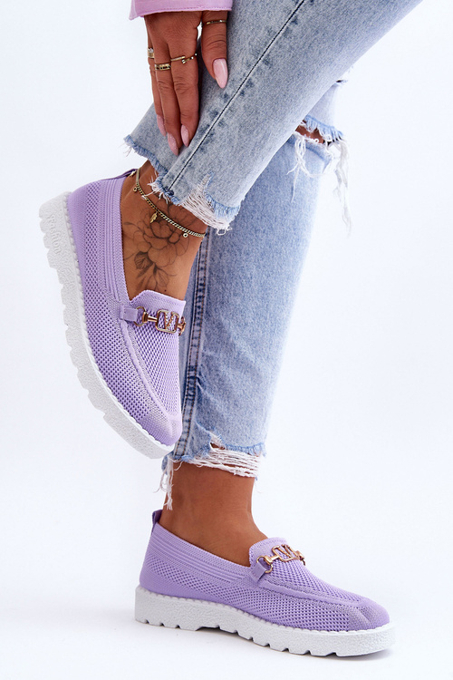 Sklz-on dámske sklz-on tenisky s fialovou dekoráciou Aleny