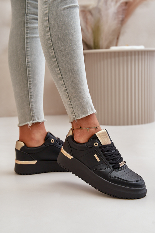 Dámske Tenisky Na Platforme Big Star OO274758 HI-POLY SYSTEM Čierne