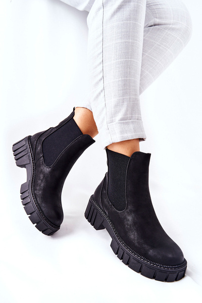 Robotníci Botki izolované topánky Sergio leone tr761 čierna