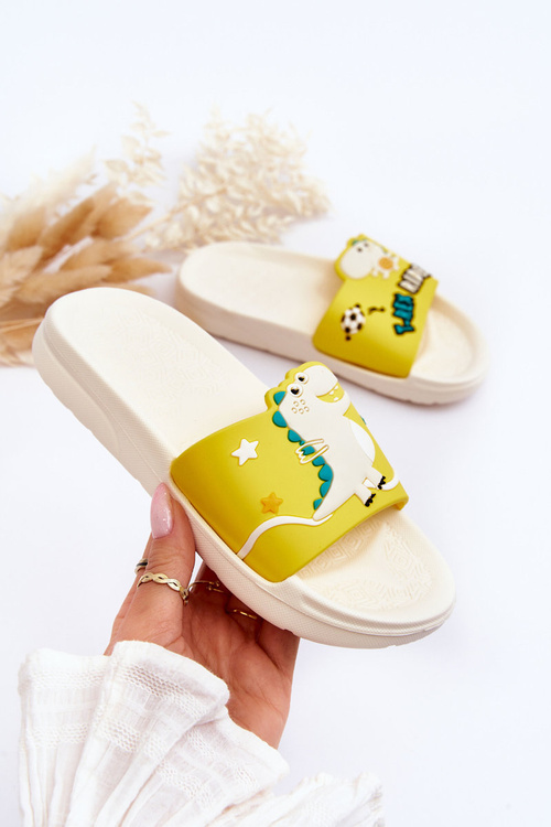 Detský béžový béžový bernis dinosaur žabky