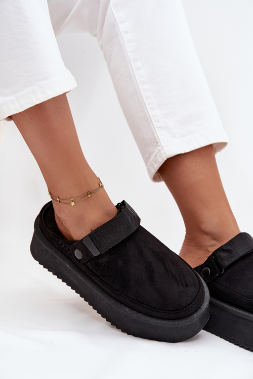 Dámske snehule na platforme s suchým zipsom čierne Jorielle