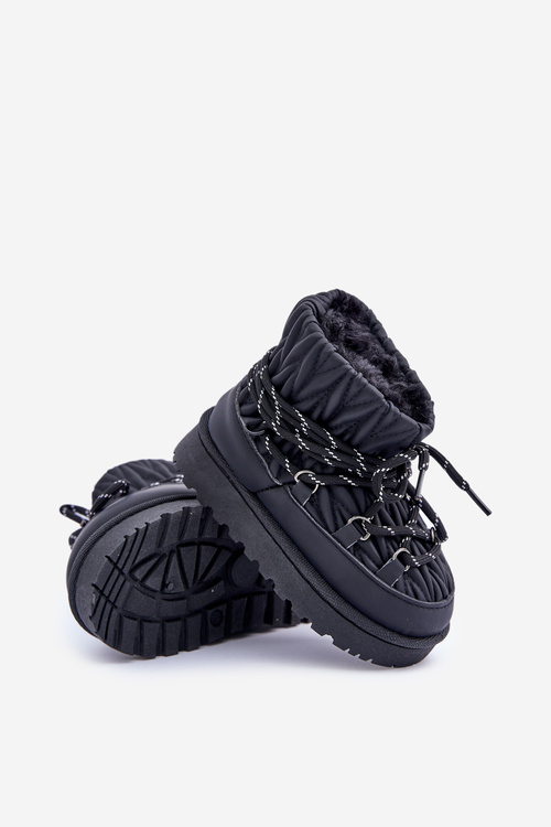 Detské Zimné Topánky S Hrubou Podšivkou Čierne Nastira