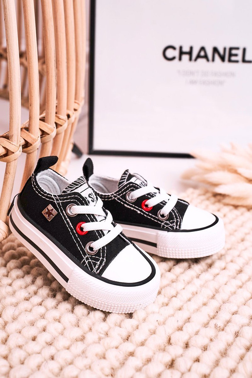 Klasické detské nízko veľké hviezdy HH374194 Čierne tenisky