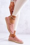Dámska Polka Dot Espadrilles veľká hviezda JJ274869 ružová