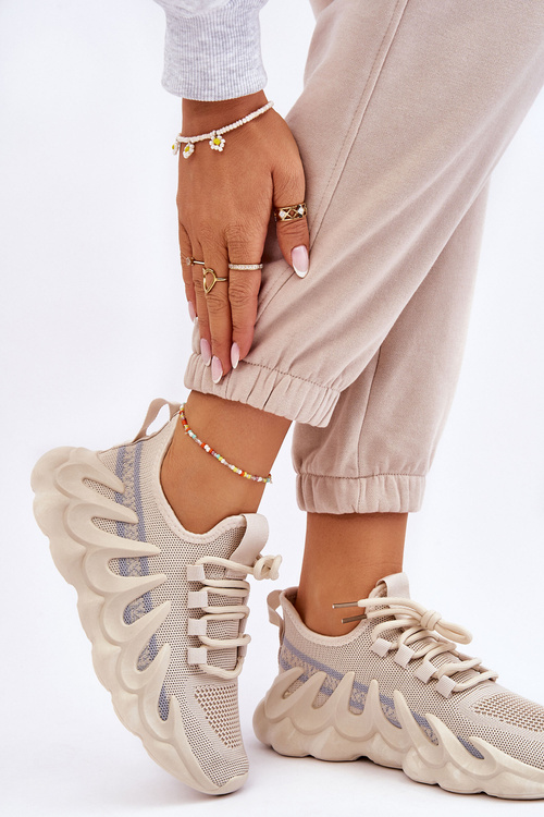 Dámske módne ponožkové tenisky Beige daxo