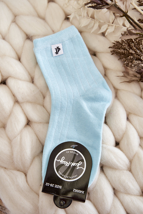 Mládež klasické pruhované ponožky Světle modrá