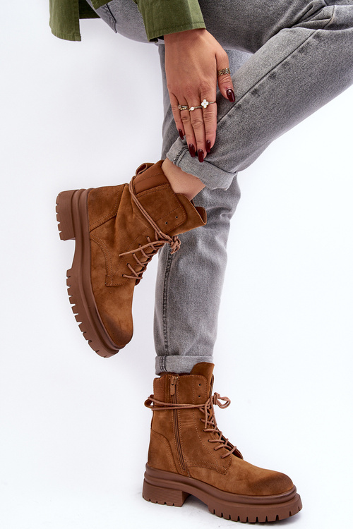 Dámské botky trapery na tlusté podrážce Camel Narelona