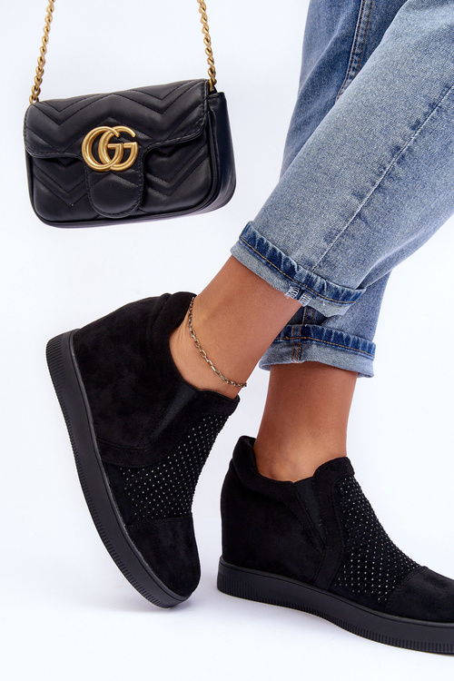 Nízké semišové zdobené botky Dámské Černé Afarena