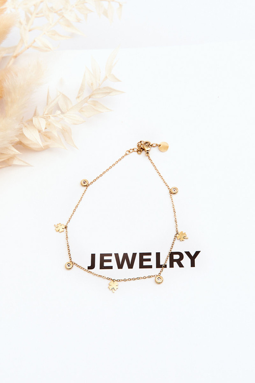 Náramok na nohe so zlatým ďatelkou