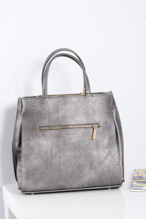 Veľká dámska kabelka striebra + vrecko + zrkadlo Poľsko