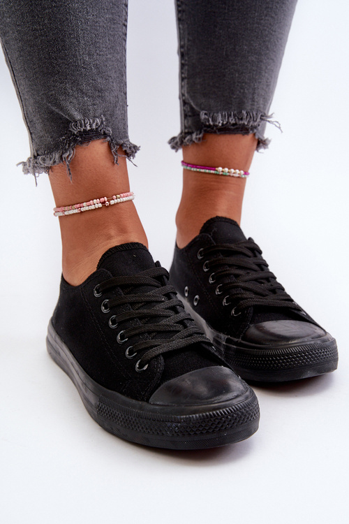 Dámské klasické nízké černé tenisky Caelira