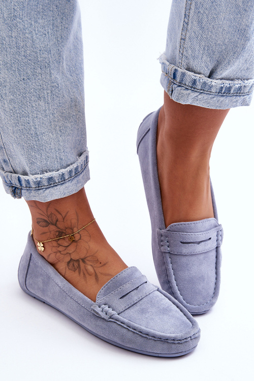 Ženské semišové modré mokasíry Lenvie