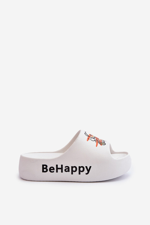 Ľahké Dámske Šľapky na Hrubej Podrážke s Plyšovým Bielym Serefina