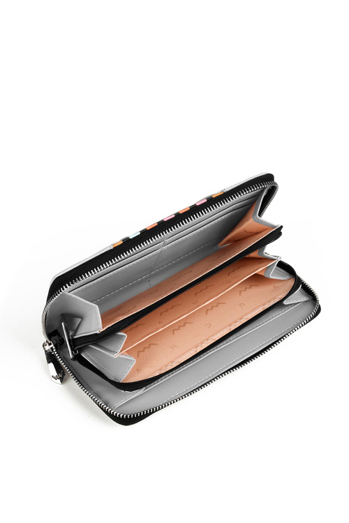 Velká peněženka na zip s puntíky Šedý Reine