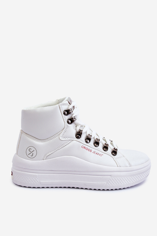 Dámske vysoké tenisky krížové džínsy KK2R4028C White