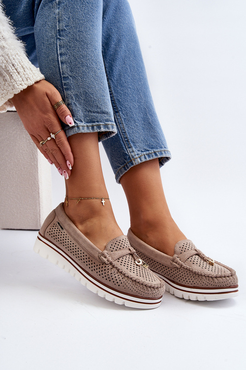 Dámske modré vyrezané mokasíny Twista