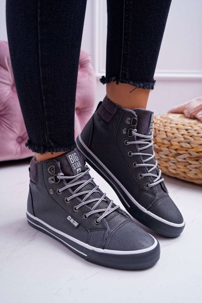 Dámske tenisky s veľkou hviezdou High Grey Izolované EE274413