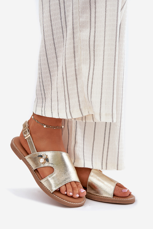 Dámské Ploché Sandály S Dekorativním Detalem Vinceza 17378 Zlaté